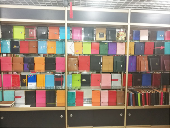 orange red leather notebook